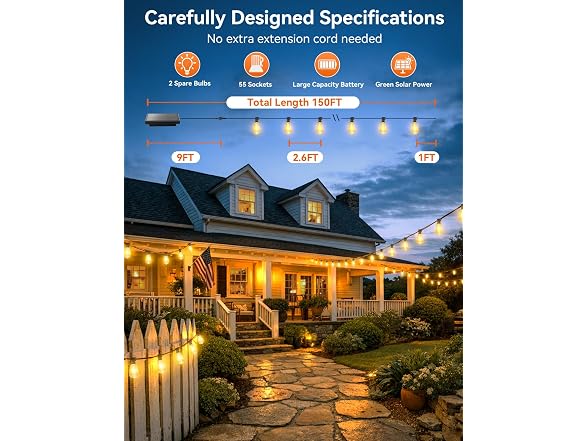 Brightever 150FT Solar String Lights