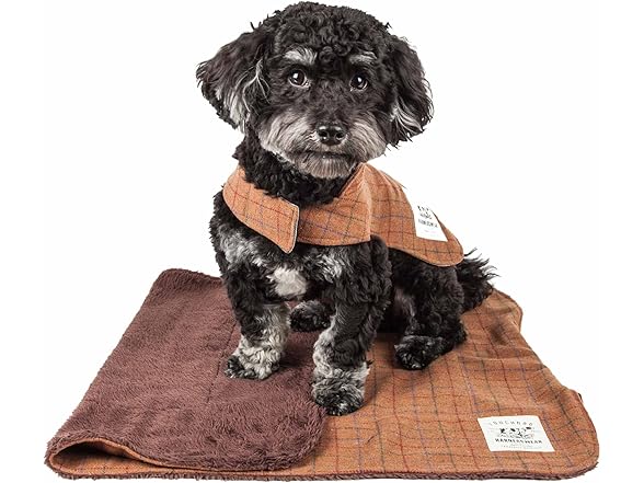Pet Life ® Window Plaid Dog Coat and Mat