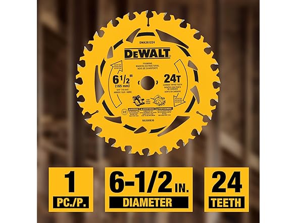 DEWALT 6-1/2 in. 18T and 24T Circular Saw Blade 2-Pk