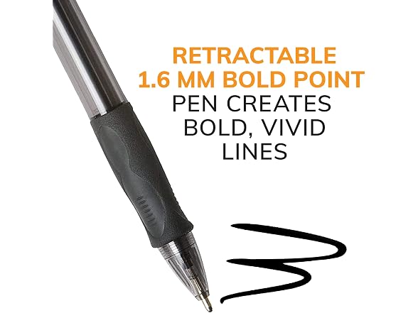 BIC Glide Bold Black Ballpoint Pens, Bold Poi