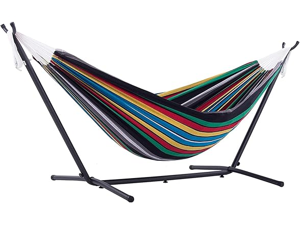 Vivere Double Cotton Hammock with Stand