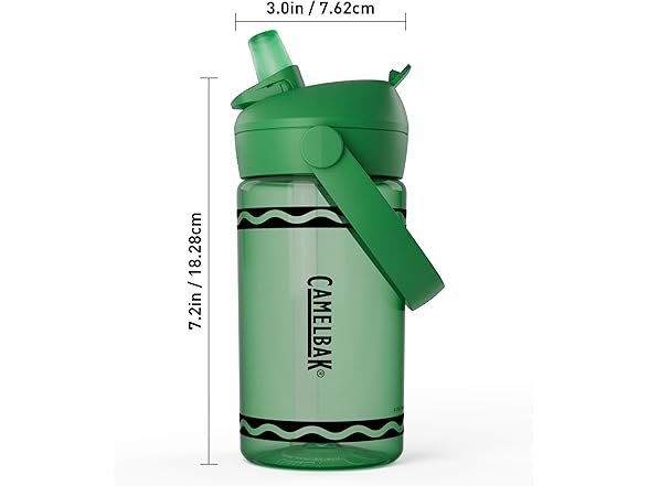 CamelBak Crayola Flip Straw Bottle, 14oz, Green