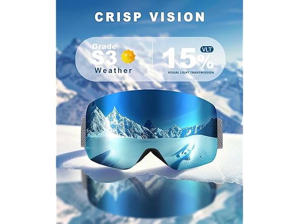 QALLY Ski Goggles with 100% UV Protection