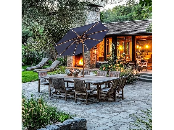 Sunnydaze Decor JLP-1751 Patio Umbrella - 8.5ft Navy Blue