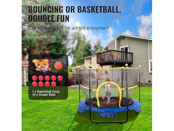VEVOR 5FT Trampoline for Kids
