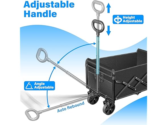 LIAPOTT Wagon Cart Foldable w/ Wheels 360 lb. Capacity