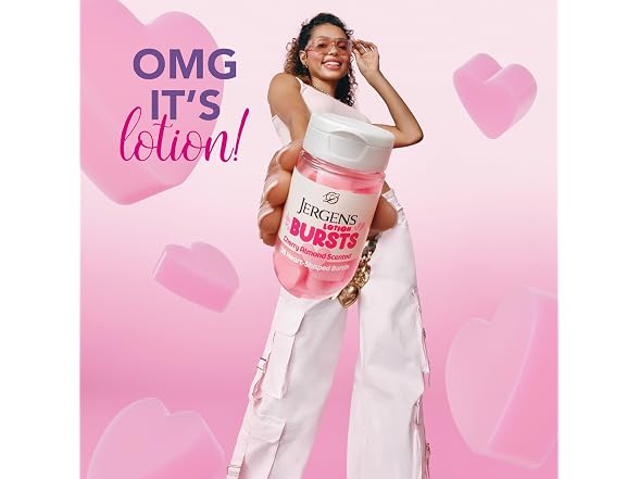 Jergens Cherry Almond Lotion Bursts Squishy Heart