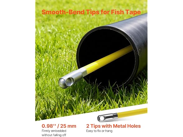 VEVOR Fish Tape Fiberglass, 500FT 6.3MM