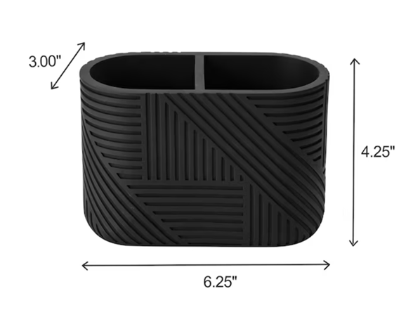 J&V Textiles 7 Piece Bathroom Accessories Set BLACK