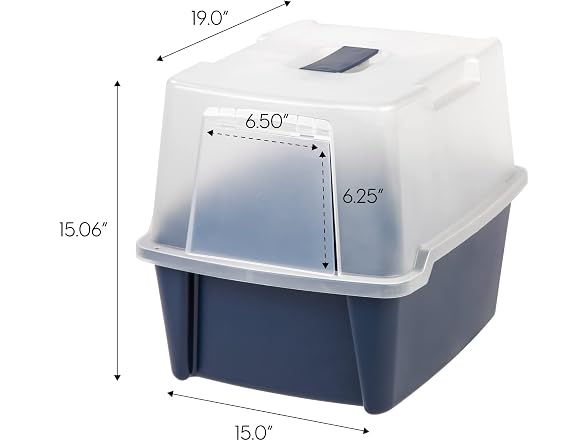 IRIS USA Large Front Door Cat Litter Box, Wa