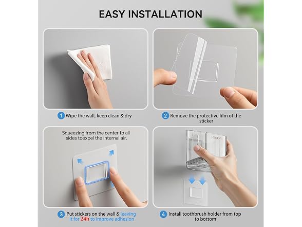 VNYIFAN 3 Slots Detachable Toothbrush Holders Wall
