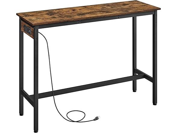 VASAGLE Narrow Long Sturdy Table w-Charging