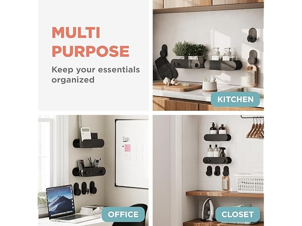 Zenna Home Adhesive Shower Caddy Baskets and Hook Set