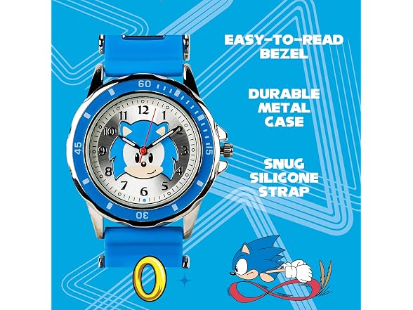 Sonic the Hedgehog Kids Analog Watch, Blue Strap