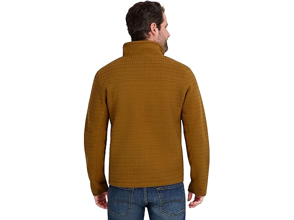 Reebok Mens Mock Neck ZipUp Grid Polar Fleece Jacket