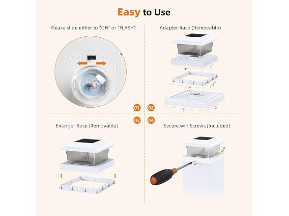Flyingod White Solar Post Cap Lights White - Gallery 6