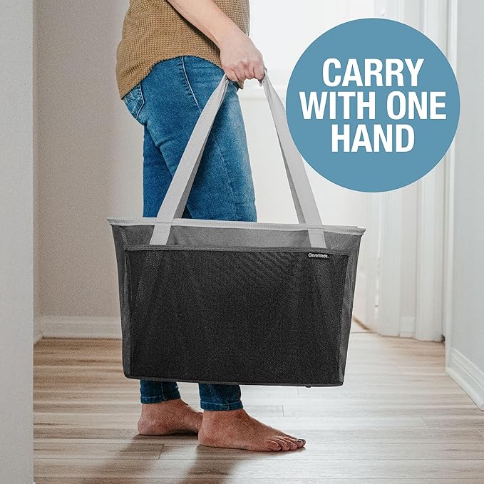 CleverMade Collapsible Tote MAX- Charcoal Gray 2Pk - Gallery 13
