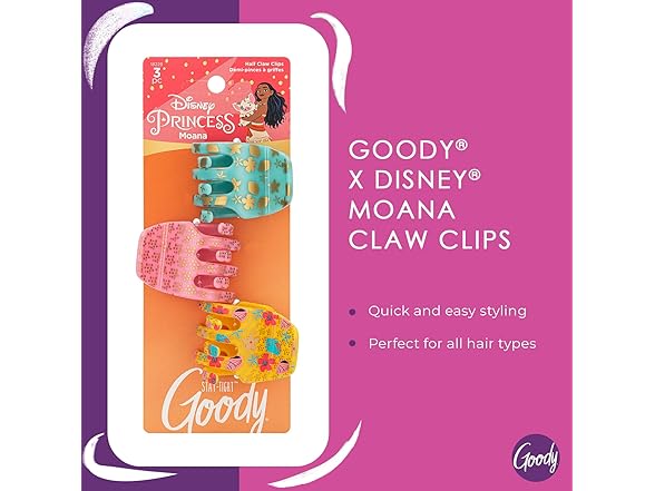 GOODY Classics Half Claw Clips - 3-Pac