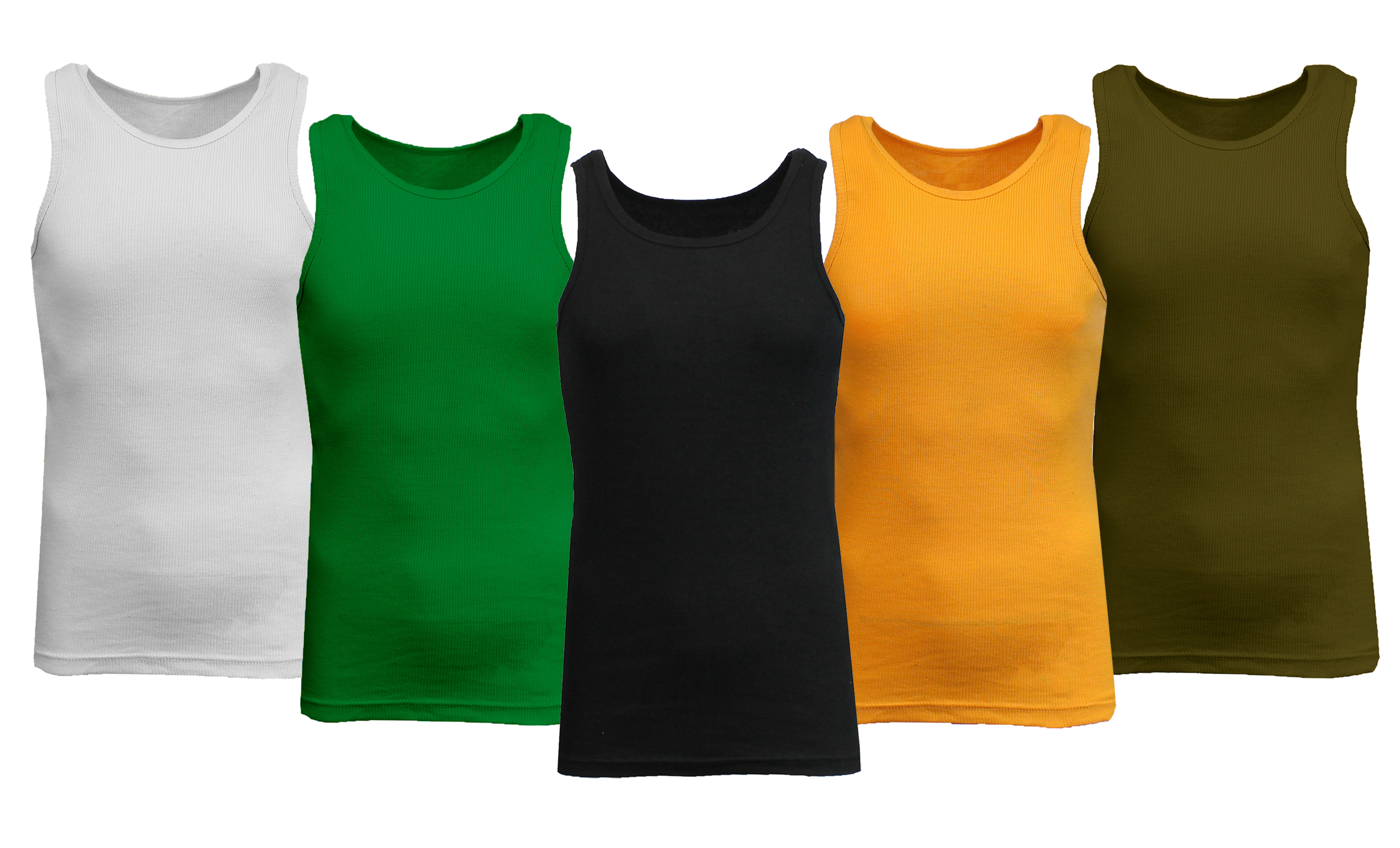 3 or 5PK Men's Heavyweight Ribbed Tank Top - Gallery 69
