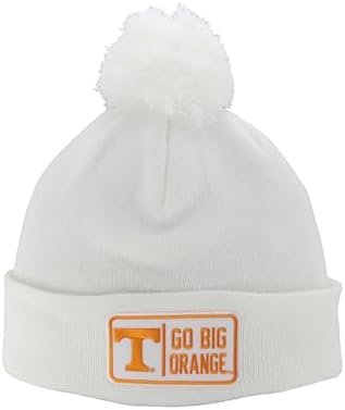 ZHATS Standard NCAA Officially Licensed Pom Beanie Patch Defer White, One Size