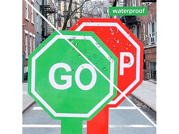 JHGCVX Stop and Go Sign 4pc 9.8x5.9