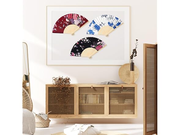 Chuangdi 12 Pcs Folding Hand Fans for Line