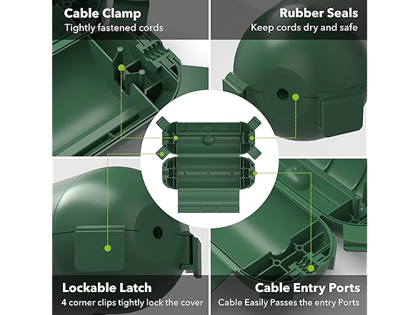 BN-LINK B0DBH6S77V [2 Pack] Outdoor Extension Cord Safety 