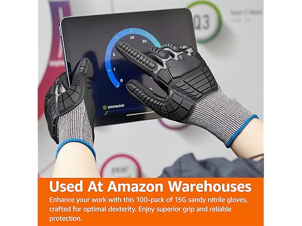 Amazon Basics Cut Level A2, Impact Protection Gloves