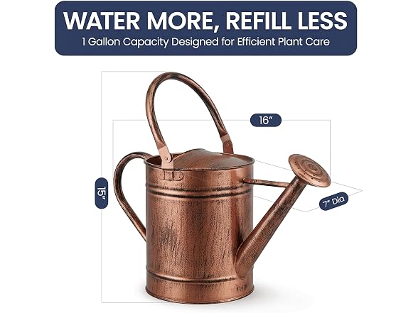 Gardenised 1-Gallon Copper Watering Can