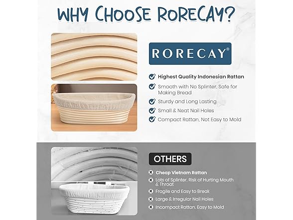 Bread Banneton Proofing Basket Set