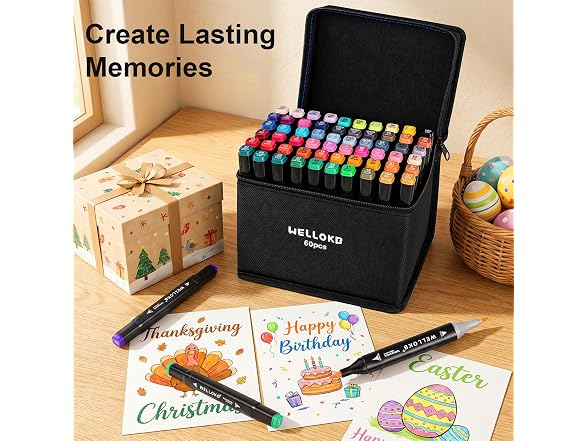 Alcohol Markers Set, 60 colors Alcohol