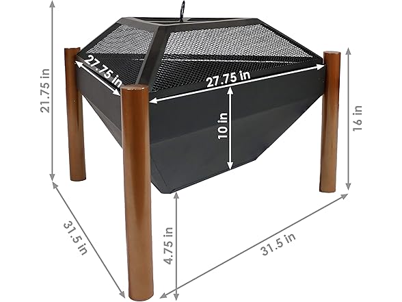 Sunnydaze 31" Steel Triangle Fire Pit