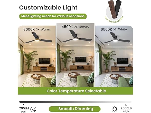 42" Black Ceiling Fan