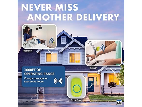 SadoTech Wireless Doorbells for Home, Ap