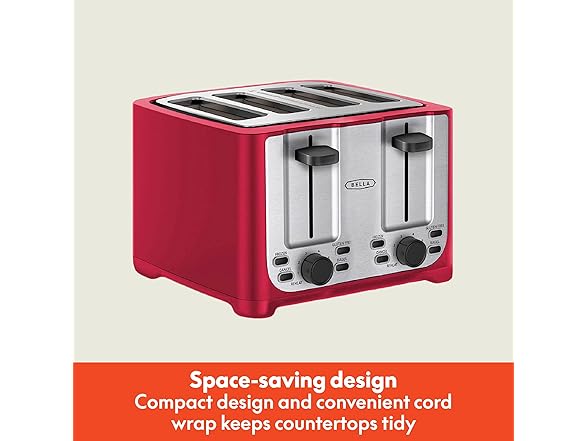 BELLA 4 Slice Toaster with Auto Shut Off