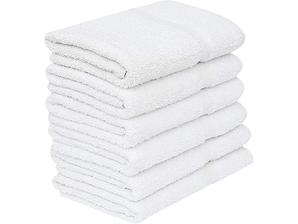 GOLD TEXTILES 48 White Economy Bath Towels Bulk