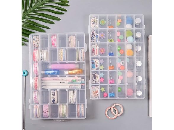 Juvielich Clear Plastic Organizer Box, 15