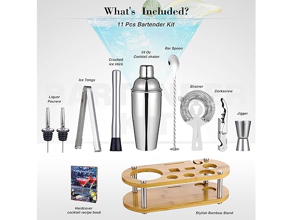 Wukuna Cocktail Shaker Set Bartender Kit