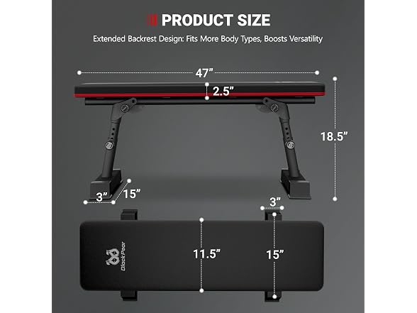BlackPear Foldable Weight Bench 1300lb