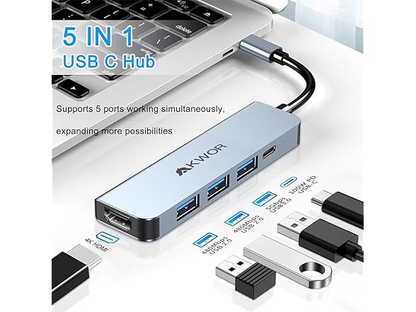 AKWOR USB C to HDMI Multiport Adapter