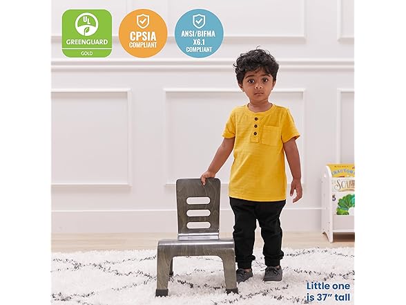ECR4Kids Bentwood Chair, Grey Wash, 2Pk