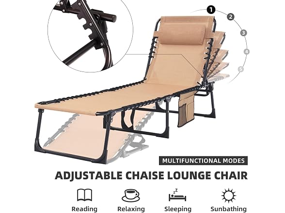 Foristrail Folding Chaise Lounge Set of 2 - Gallery 5