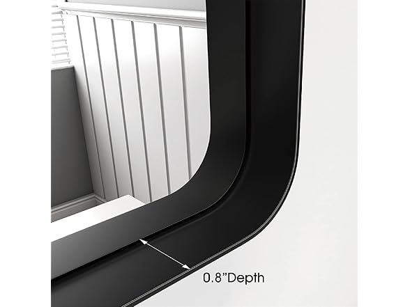 OKPAL Modern Black Frame Bathroom Mirror