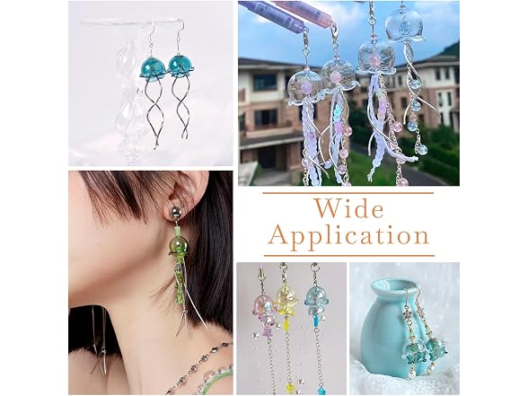 FASHEWELRY 10pcs Glass Trumpet Flower Beads