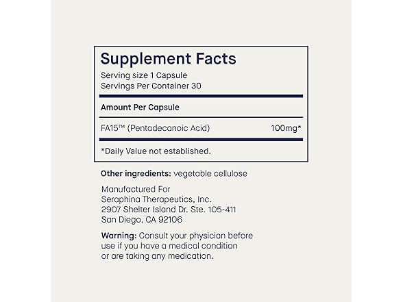 Fatty15 C15:0 Pentadecanoic Acid Supplement