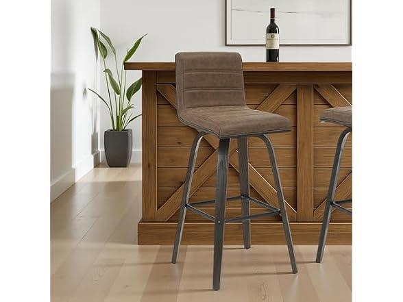 Armen Living Vienna Swivel Bar Height Bar Stool, Set of 3