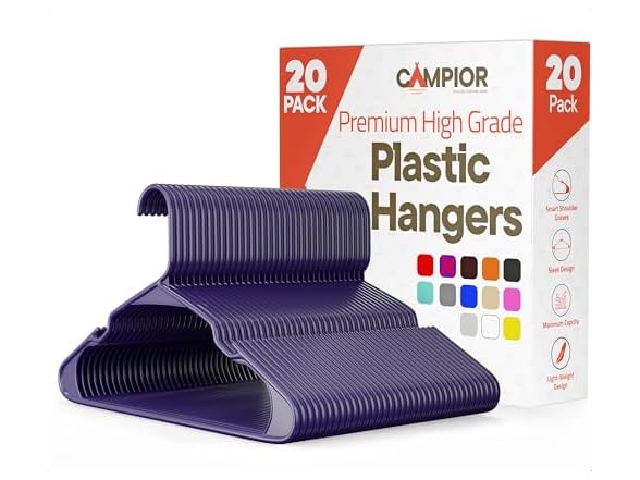 Purple Plastic Hangers 20 Pack