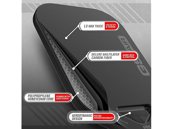GoSports GS AIR USAPA Approved Carbon Fiber Pickleball Paddle