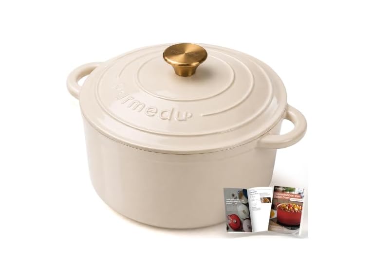 Parmedu 5.5QT Enameled Cast Iron Dutch