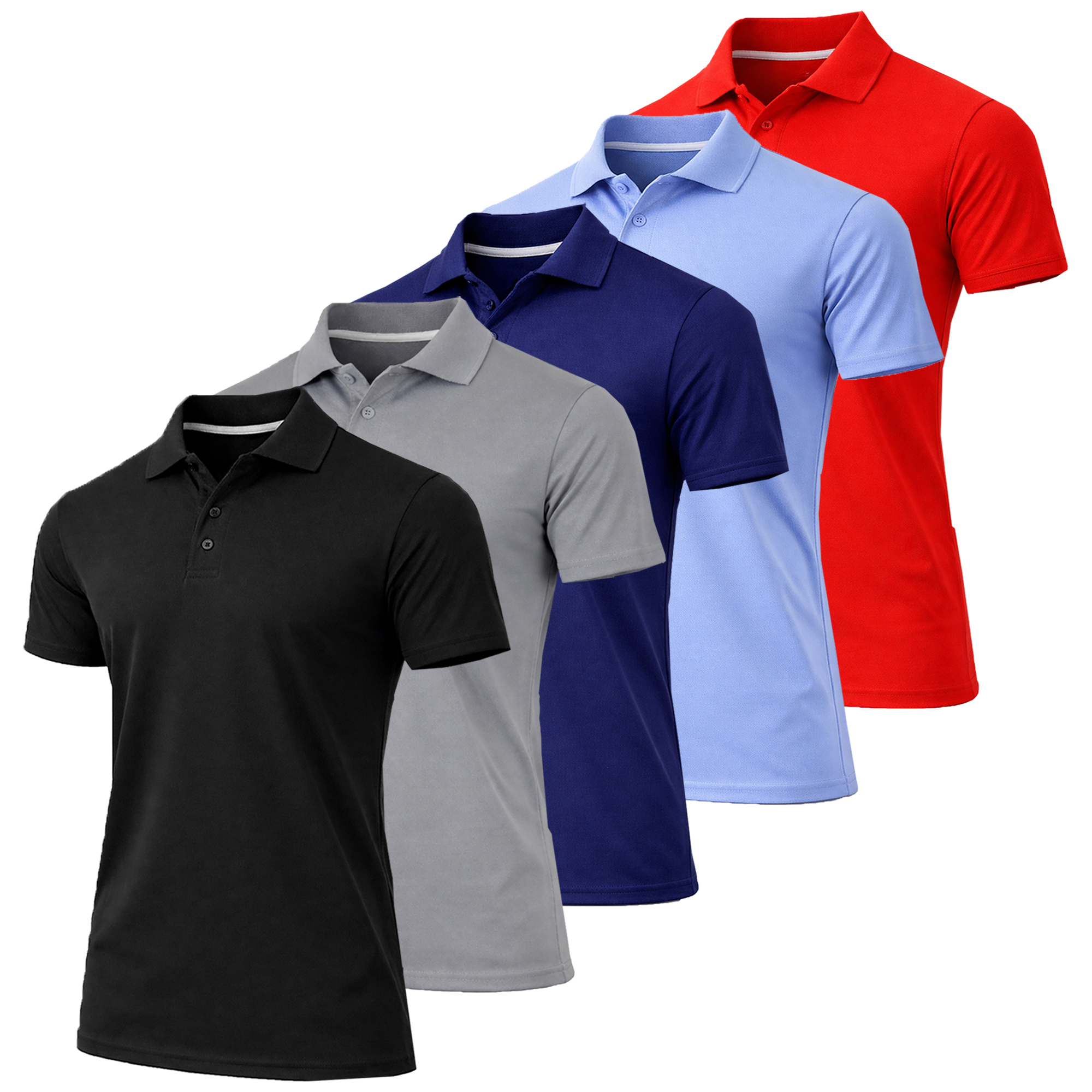 6Pk Mens Short Sleeve Performance Polos - Gallery 6